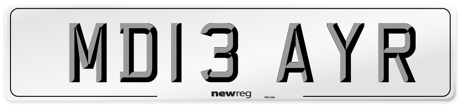 MD13 AYR Number Plate from New Reg